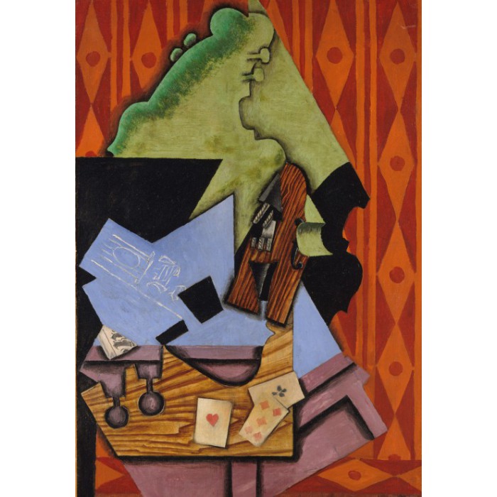 Puzzle Grafika-F-30996 Juan Gris: Violon et Cartes à Jouer sur une Table, 1913