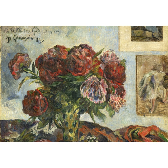 Puzzle Grafika-F-31185 Paul Gauguin : Nature Morte avec Pivoines, 1884