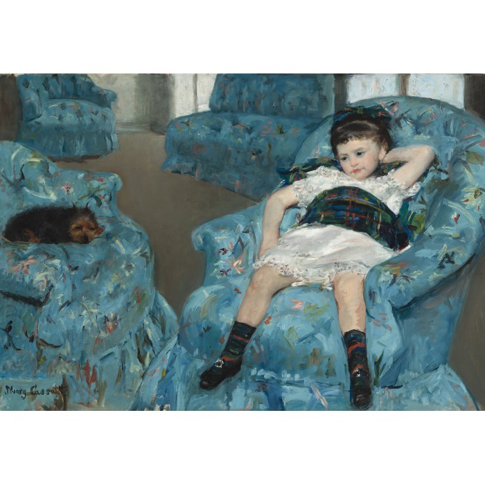 Puzzle Grafika-F-31208 Mary Cassatt: Little Girl in a Blue Armchair, 1878