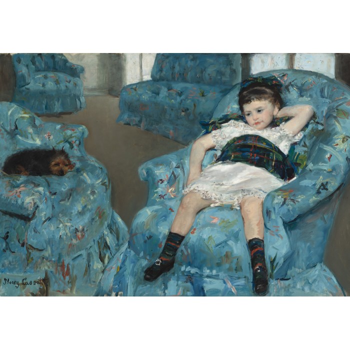 Puzzle Grafika-F-31208 Mary Cassatt : Petite Fille dans un Fauteuil Bleu, 1878