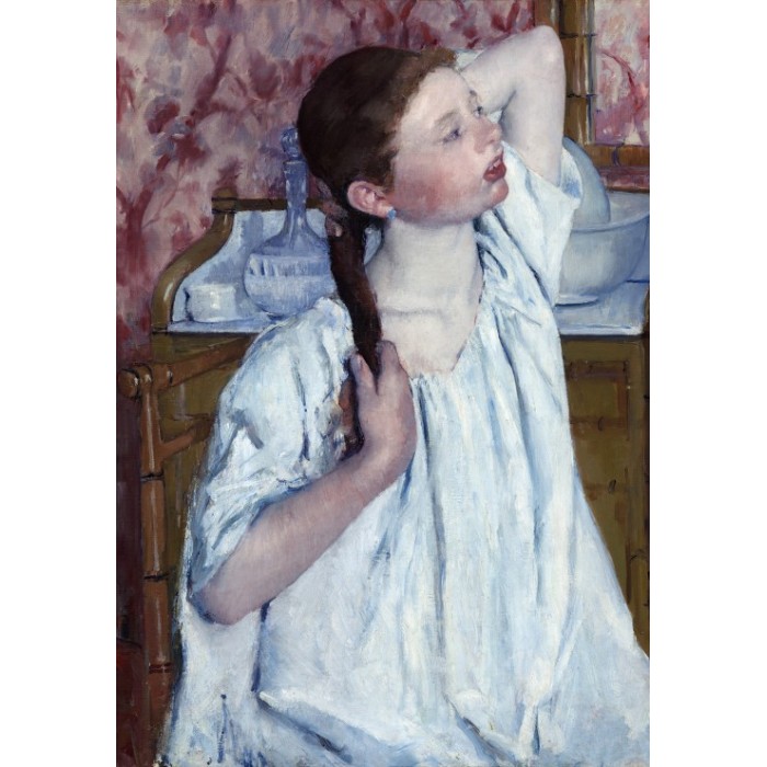 Puzzle Grafika-F-31211 Mary Cassatt : Jeune Fille Coiffant ses Cheveux, 1886