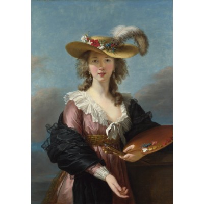 Puzzle  Grafika-F-31292 Elisabeth Vigée-Lebrun: Self-portrait in a Straw Hat, 1782