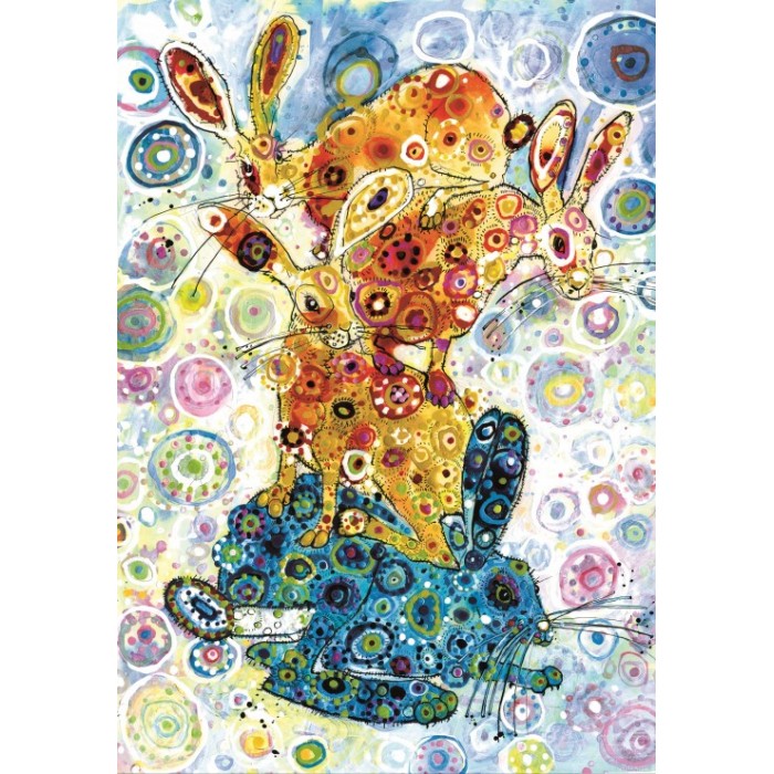 Puzzle Grafika-F-31554 Sally Rich - Devon Hare Stack