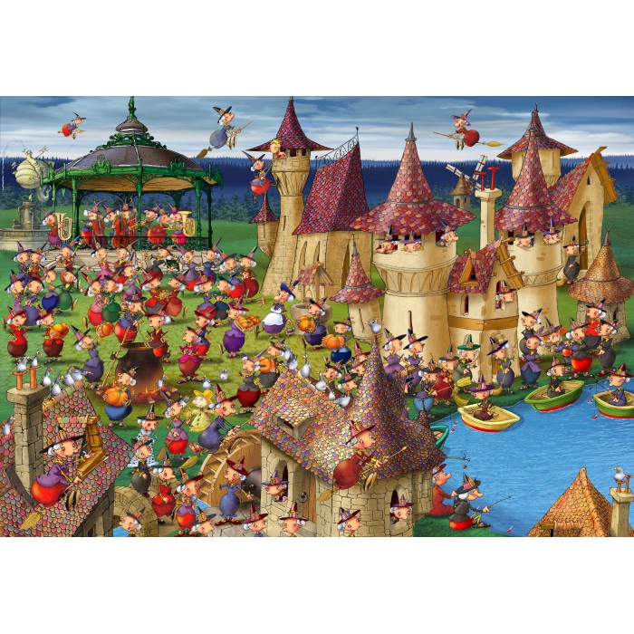 Puzzle Grafika-F-31670 François Ruyer - Célébrations de Sorcières au Château