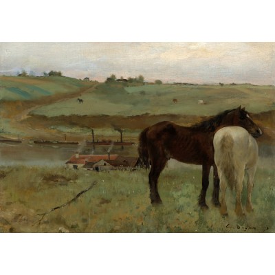 Puzzle  Grafika-F-31748 Edgar Degas: Horses in a Meadow, 1871