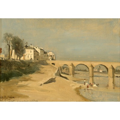 Puzzle  Grafika-F-31914 Jean-Baptiste-Camille Corot: Bridge on the Saône River at Mâcon, 1834