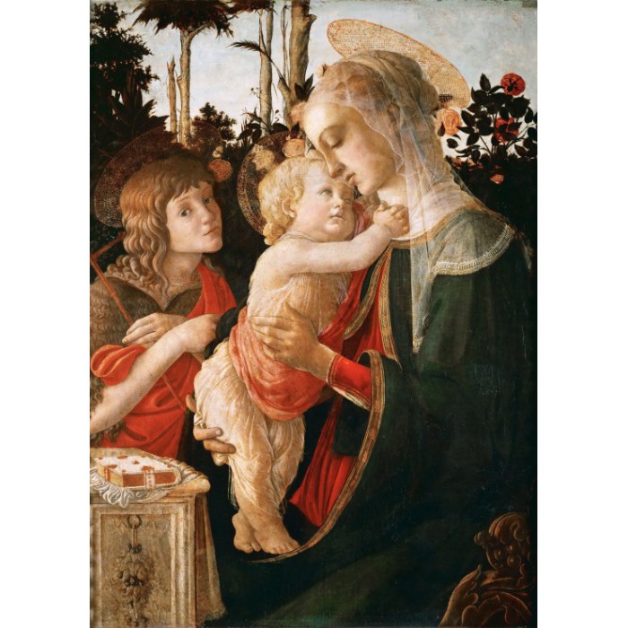 Puzzle Grafika-Kids-00704 Sandro Botticelli: Virgin and Child with Young St John the Baptist, 1470-1475
