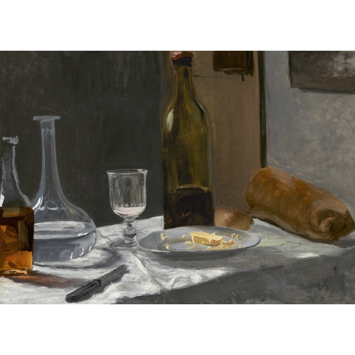 Puzzle Grafika-Kids-01034 Magnetic Pieces - Claude Monet - Still Life with Bottle, Carafe, Bread, and Wine, 1863