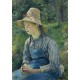 Grafika - Camille Pissarro : Jeune Paysanne avec un Chapeau de Paille, 1881