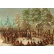 Grafika - George Catlin: La Salle's Party Feasted in the Illinois Village. January 2, 1680, 1847-1848 