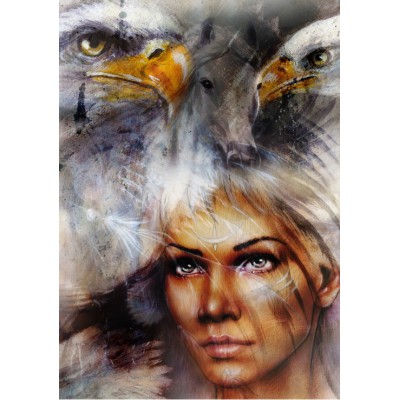 Grafika - 1000 pièces - Woman, Eagle and Horse