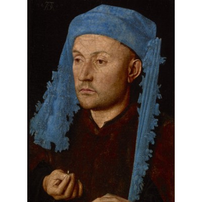 Grafika - 300 pièces - Jan van Eyck - Portrait of a Man with a Blue Chaperon, 1430-33