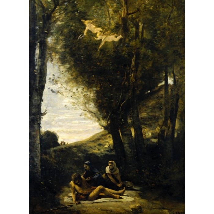 Puzzle Grafika-01944 Jean-Baptiste-Camille Corot: Saint Sebastian Succored by the Holy Women, 1874