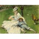 Grafika - Auguste Renoir: Madame Monet and Her Son, 1874