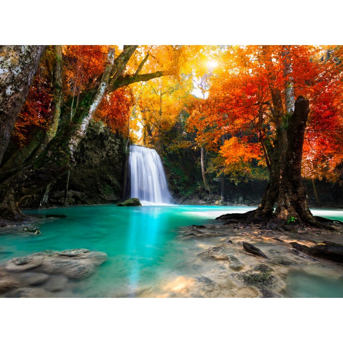 Puzzle Grafika-F-30296 Deep Forest Waterfall