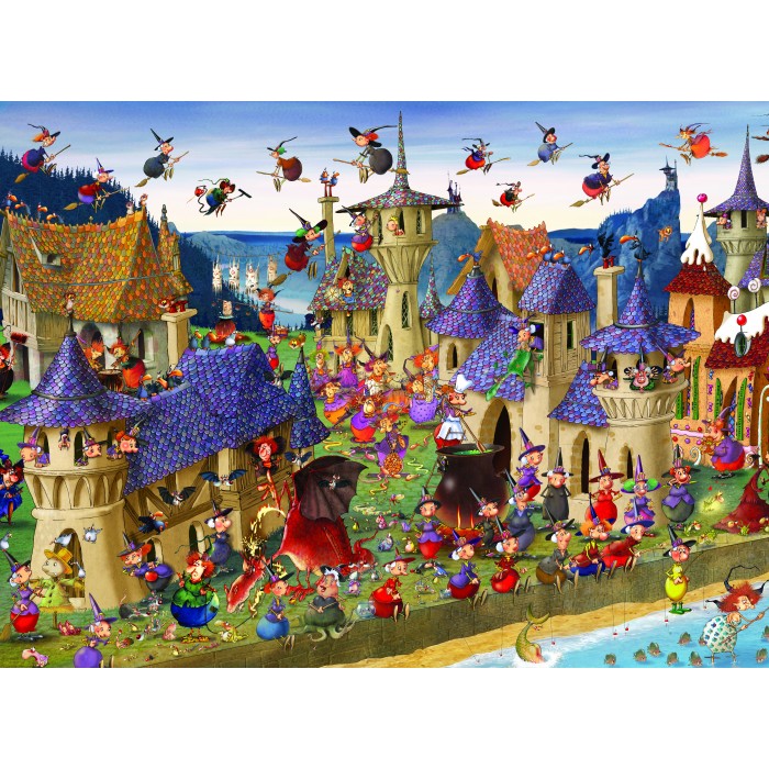 Puzzle Grafika-F-30385 François Ruyer - Fête des Sorcières au Château