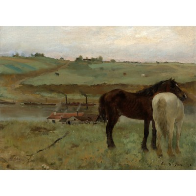 Grafika - 2000 pièces - Edgar Degas : Chevaux dans un Pré, 1871