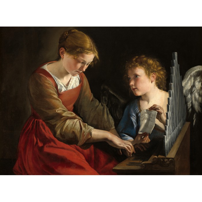 Puzzle Grafika-F-30490 Orazio Gentileschi et Giovanni Lanfranco : Sainte Cecilia et un Ange, 1617/1618