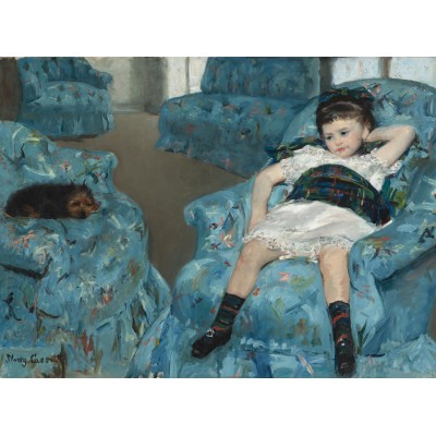 Grafika - 2000 pièces - Mary Cassatt : Petite Fille dans un Fauteuil Bleu, 1878