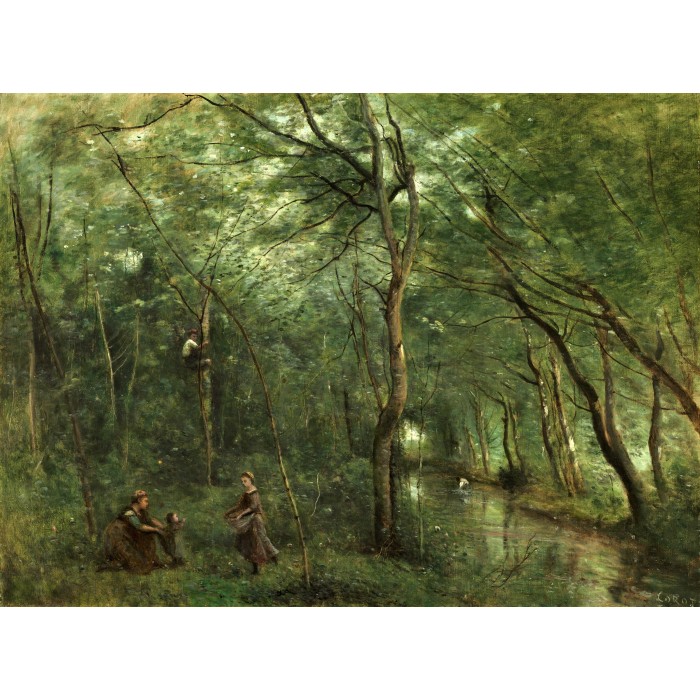 Puzzle Grafika-F-30542 Jean-Baptiste-Camille Corot: The Eel Gatherers, 1860-1865