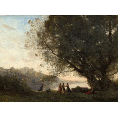Grafika - 2000 pièces - Jean-Baptiste-Camille Corot: Dance under the Trees at the Edge of the Lake, 1865-1870