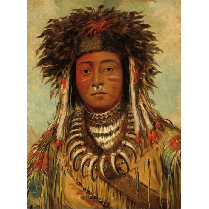 Puzzle Grafika-F-30625 George Catlin : Chef Indien - Ojibbeway, 1843