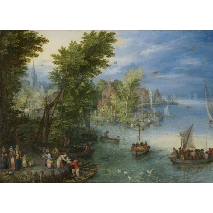 Puzzle Grafika-F-32256 Jan Brueghel - River Landscape, 1607