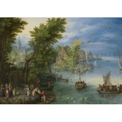 Grafika - 500 pièces - Jan Brueghel - River Landscape, 1607