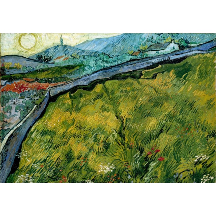 Puzzle Grafika-F-32773 Van Gogh - Enclosed wheat field with rising sun, 1889