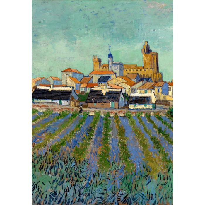 Puzzle Grafika-F-32777 Vincent Van Gogh - View of Saintes-Maries-de-la-Mer, 1888