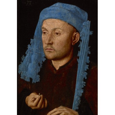 Grafika - 1000 pièces - Jan van Eyck - Portrait of a Man with a Blue Chaperon, 1430-33