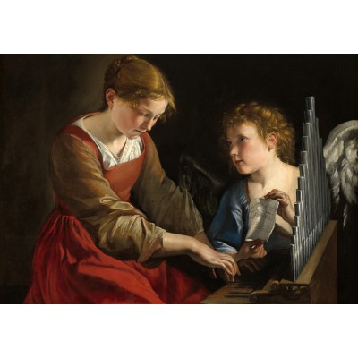 Grafika - 1000 pièces - Orazio Gentileschi and Giovanni Lanfranco: Saint Cecilia and an Angel, 1617/1618
