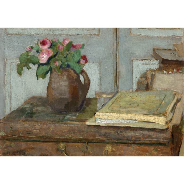 Puzzle Grafika-F-32849 Edouard Vuillard : La palette de l'Artiste et un Vase avec des Roses, 1898