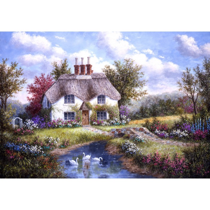 Puzzle Grafika-F-33129 Dennis Lewan - Swan Creek Cottage