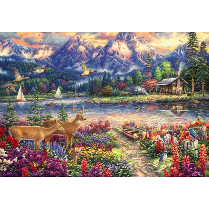 Puzzle Grafika-F-33332 Chuck Pinson - Spring Mountain Majesty