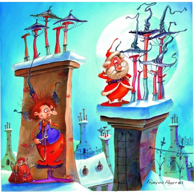 Grafika - 1000 pièces - François Ruyer - La Sorcière et le Père Noël