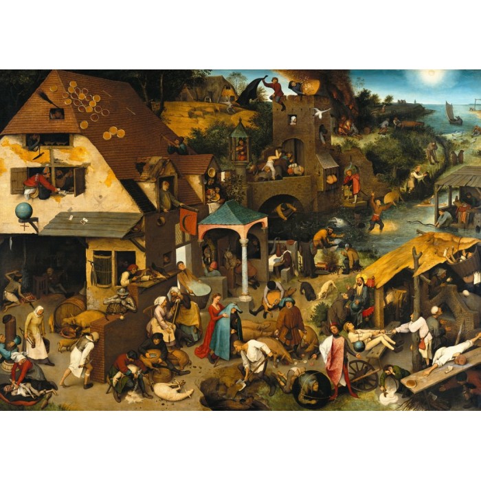 Puzzle Grafika-T-00154 Brueghel Pieter: The Dutch Proverbs, 1559