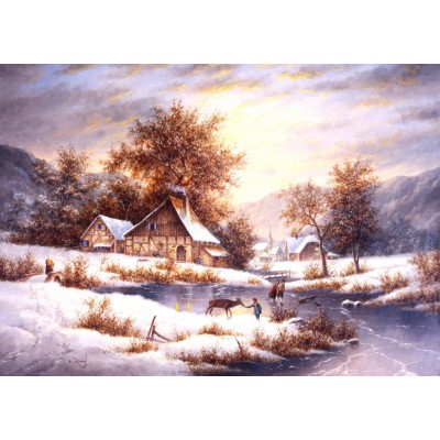 Grafika - 1000 pièces - Dennis Lewan - Amber Sky Of Winter