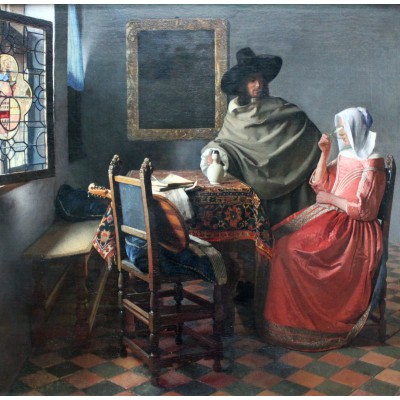 grafika-Puzzle - 1000 pieces - Johannes Vermeer - The Glass of Wine, 1658-1660