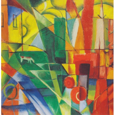 grafika-Puzzle - 1000 pieces - Franz Marc - Landscape with House, Dog and Cattle, 1914