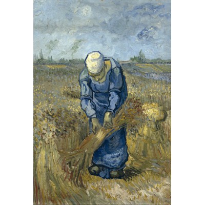 grafika-Puzzle - 12 Teile - Vincent van Gogh: Bäuerin beim Strohschneiden (nach Millet)
