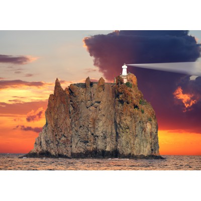 Grafika - 12 pièces - Stromboli Lighthouse, Italy