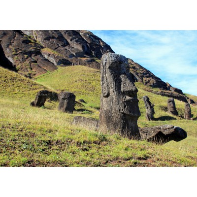 Grafika - 12 pièces - Île de Pâques, Moai at Quarry