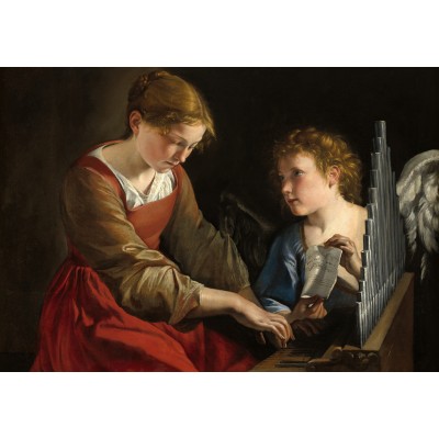 Grafika - 12 pièces - Orazio Gentileschi et Giovanni Lanfranco : Sainte Cecilia et un Ange, 1617/1618