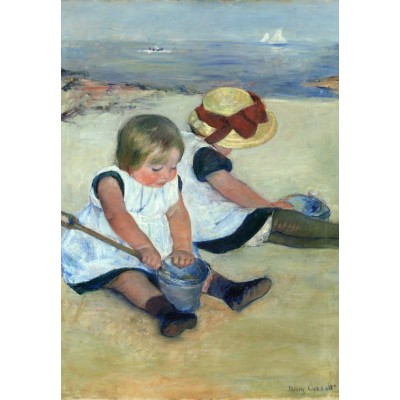 grafika-Puzzle - 12 pieces - Mary Cassatt: Children Playing on the Beach, 1884