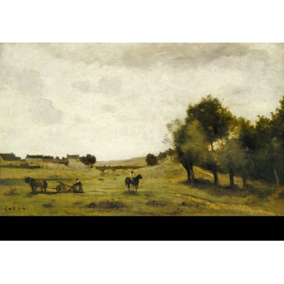 grafika-Puzzle - 12 pieces - Jean-Baptiste-Camille Corot: View near Epernon, 1850-1860