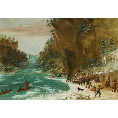 Grafika - 12 pièces - George Catlin: The Expedition Encamped below the Falls of Niagara. January 20, 1679, 1847-1848