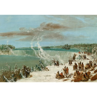 Grafika - 12 pièces - George Catlin : Portage Autour des chutes de Niagara à Table Rock, 1847-1848