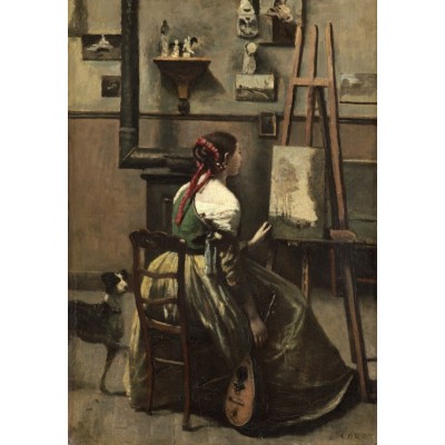 grafika-Puzzle - 104 pieces - Jean-Baptiste-Camille Corot: The Artist's Studio, 1868