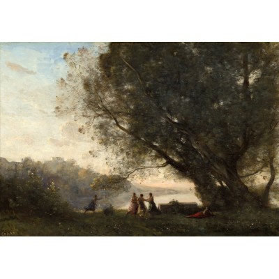 grafika-Puzzle - 104 pieces - Jean-Baptiste-Camille Corot: Dance under the Trees at the Edge of the Lake, 1865-1870